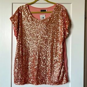 Rose gold sequin top